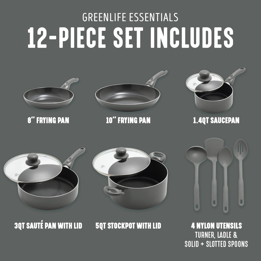 12 Piece Ceramic Nonstick Cookware Set Z855934