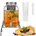 2 Gallon Glass Drink Dispenser with Stand and Lid T447398