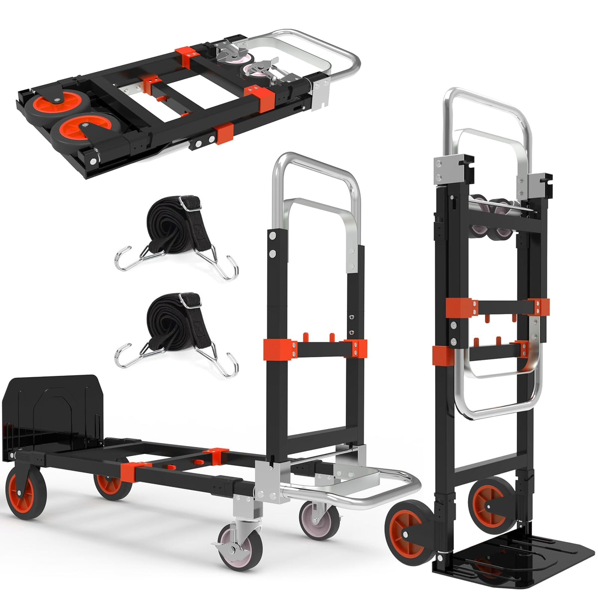 3-in-1 Folding Hand Truck, 500 lb Heavy Duty Steel Dolly C405275