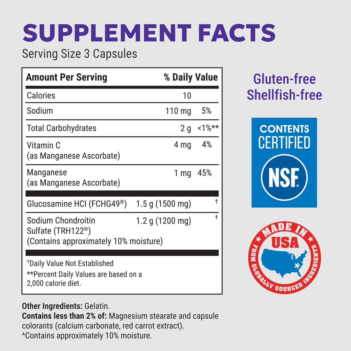 Glucosamine Chondroitin 180 Capsules M20642