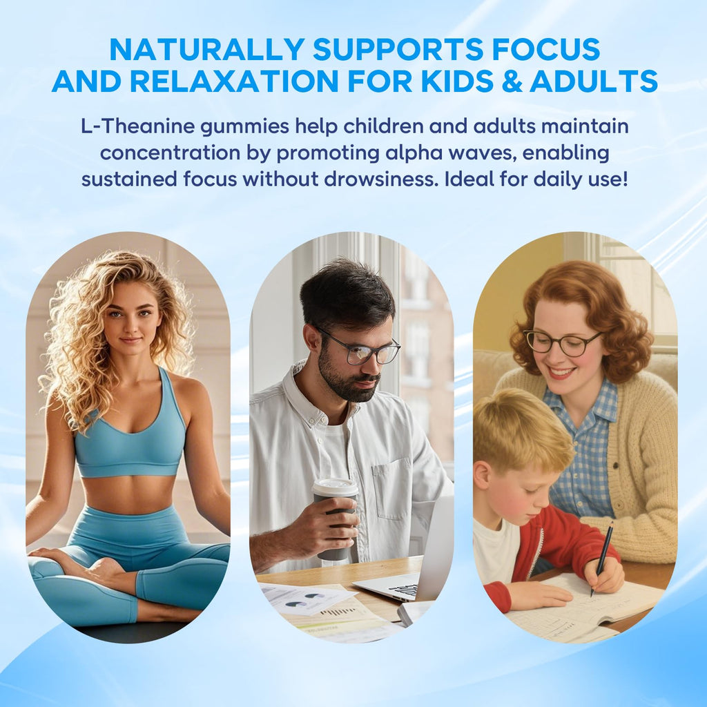 L-Theanine Gummies with Ashwagandha, GABA, 5-HTP, Magnesium Glycinate, Raspberry, 60 Count A52164