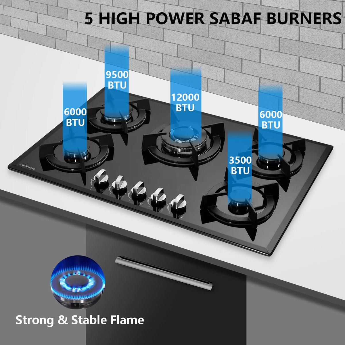 30 Inch 5 Burner Dual Fuel Gas Stovetop E980187