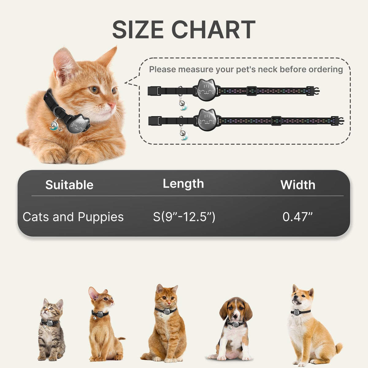 Reflective Breakaway Cat Collar with Bell L286769