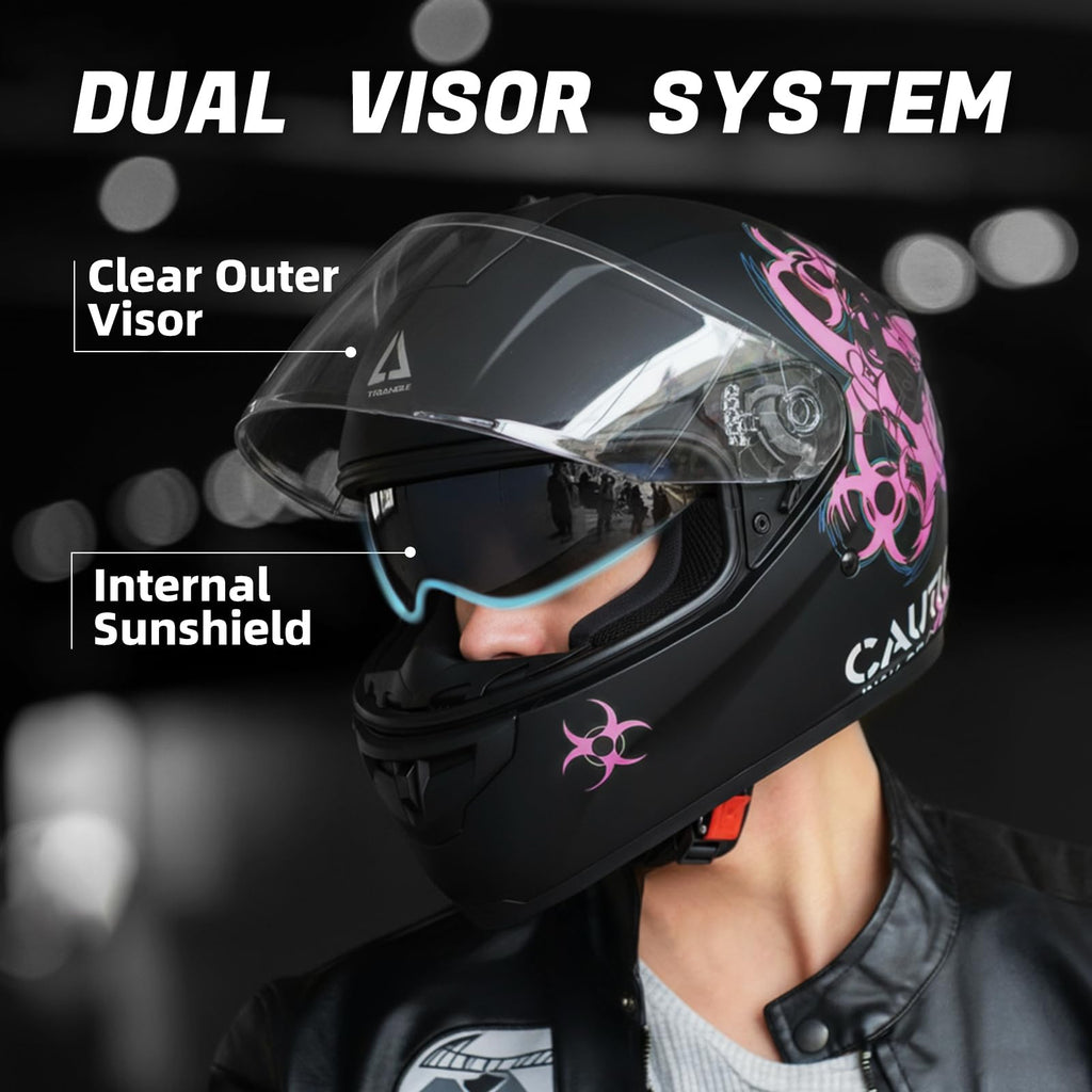 Full Face Dual Visor Motorcycle Helmet A1130
