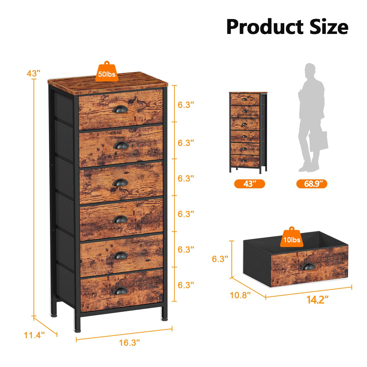 5 Drawer Dresser H9105