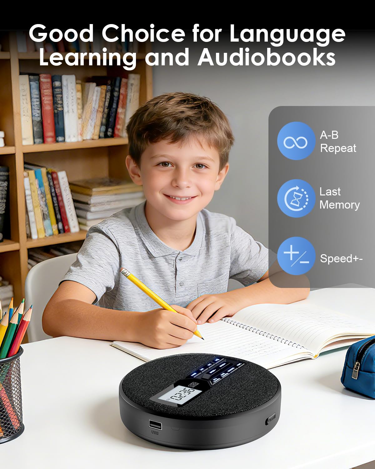 Portable CD Player with Bluetooth & FM Transmitter P22473