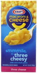 Macaroni and Cheese Dinner Three Cheese 7.25oz Box Pack of 12 U2732
