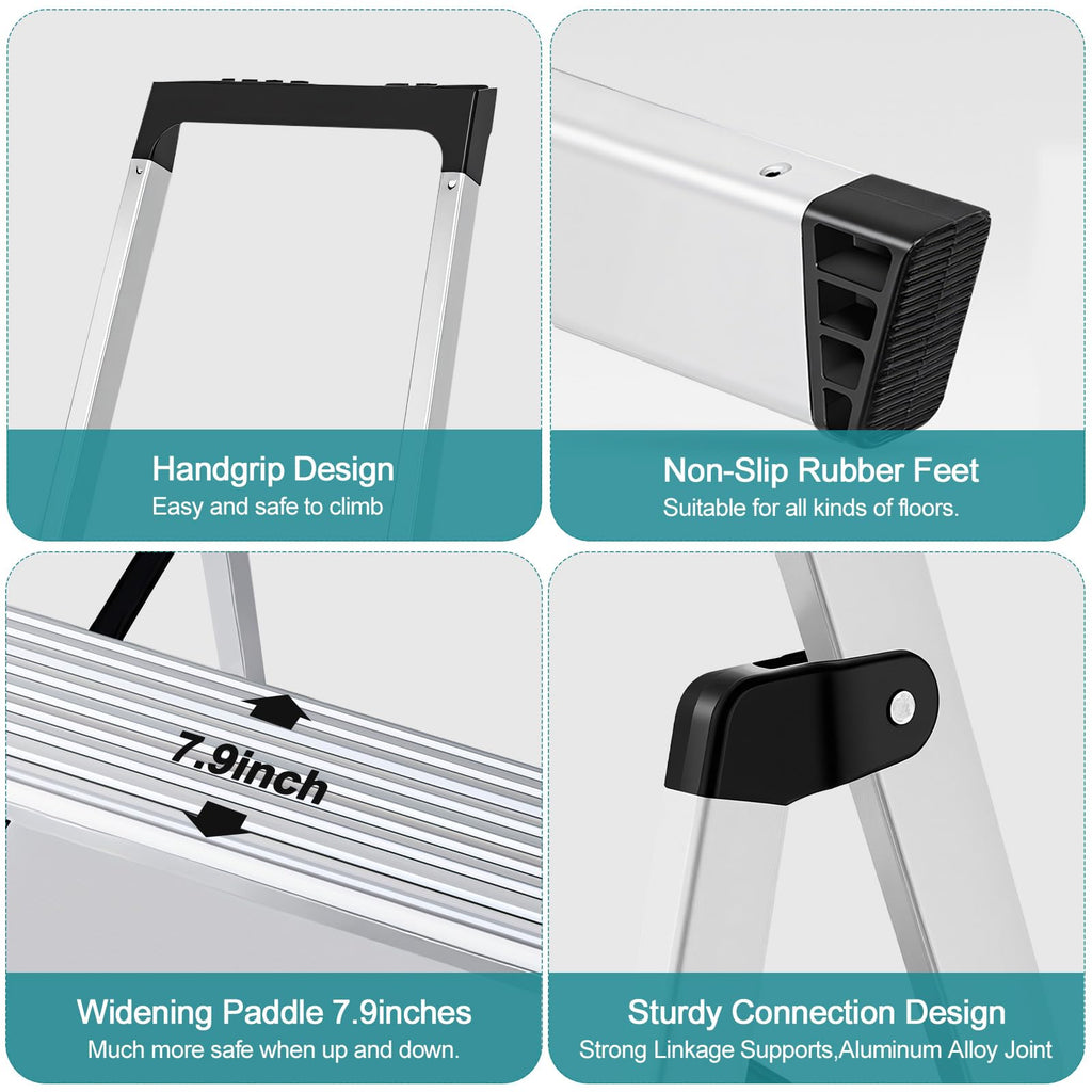5 Step Aluminum Folding Step Stool E255