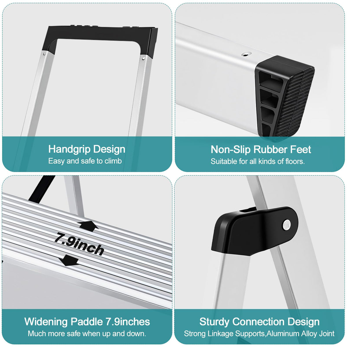 5 Step Aluminum Folding Step Stool E255