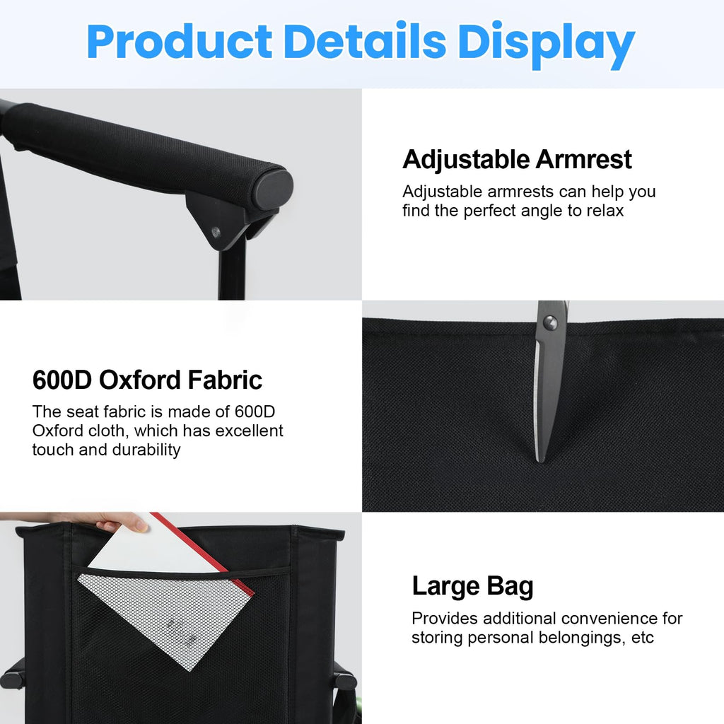 2-Pcs Folding Stadium Seat with Back Support & Cushion H7194