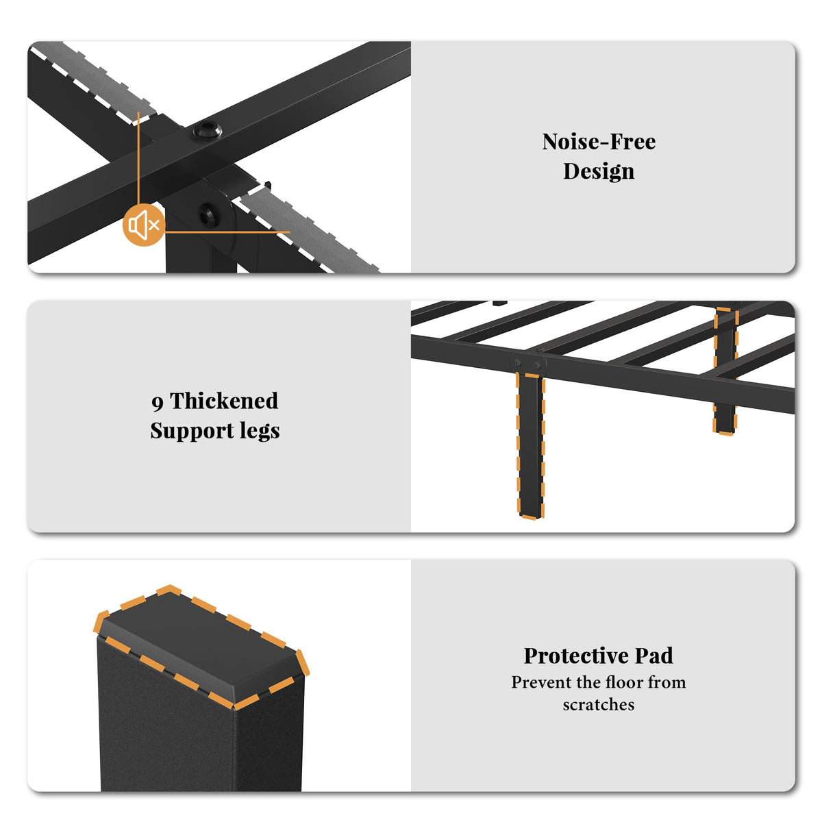 Full Size Metal Bed Frame with Headboard and Footboard I659