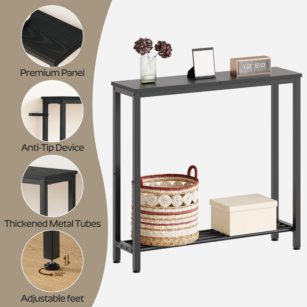 Black 2-Tier Narrow Console Table F78973