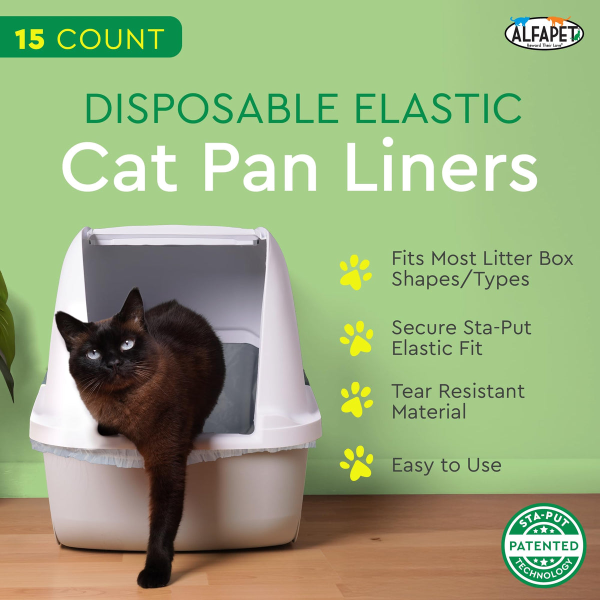 Super Jumbo 15Count Tear-Resistant Waterproof Cat Litter Box Liners B620