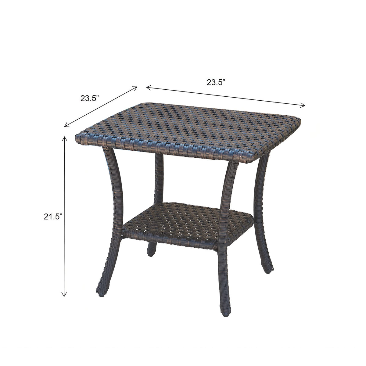 Brown Wicker Rattan 2-Tier Outdoor Coffee Table Z6675