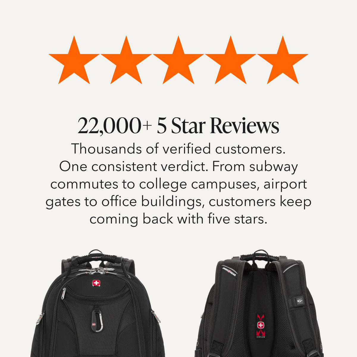 Black 17-Inch Laptop Backpack with Tablet Pocket B9852