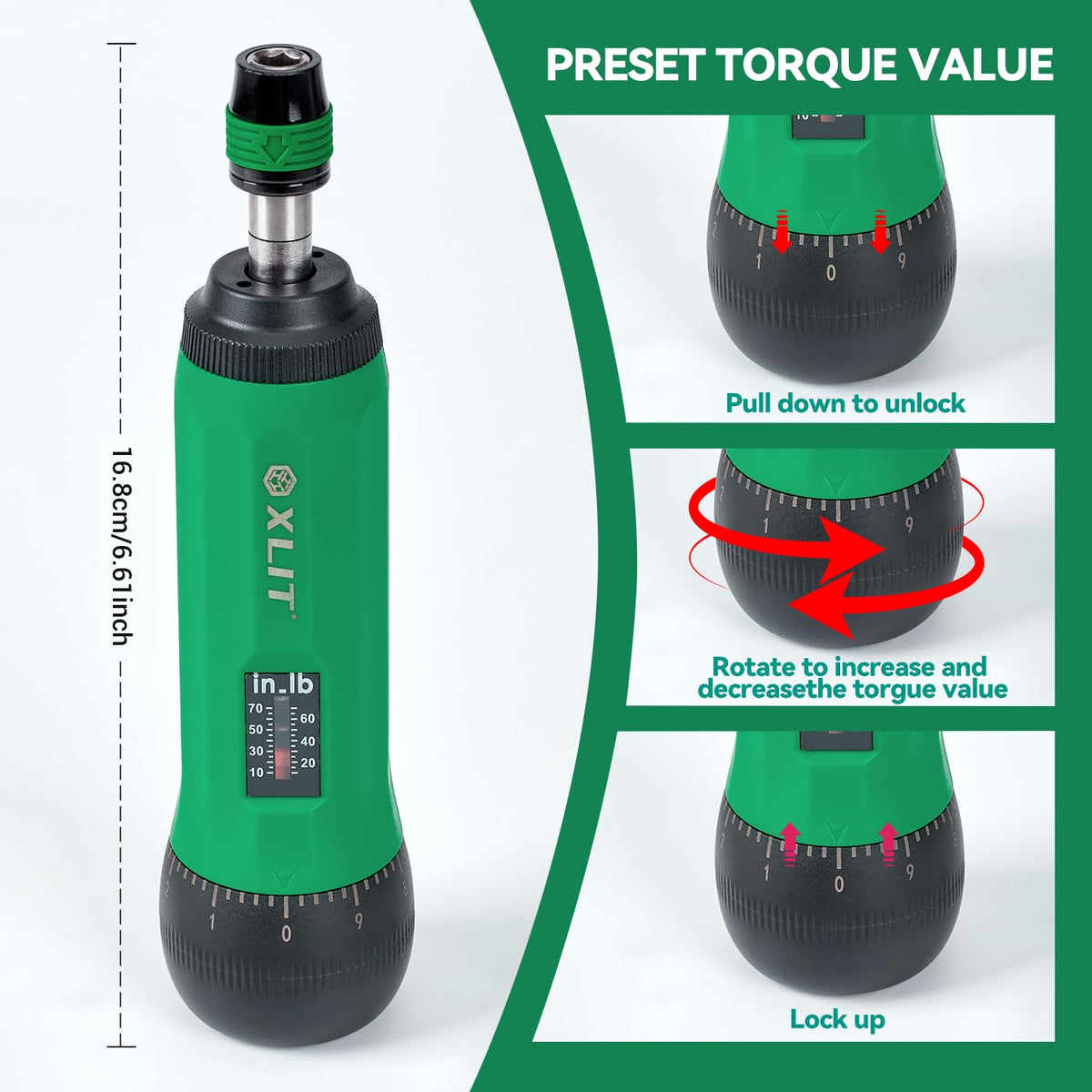 Adjustable Torque Screwdriver Set, 13-Piece 1/4" Hex Quick Release V787