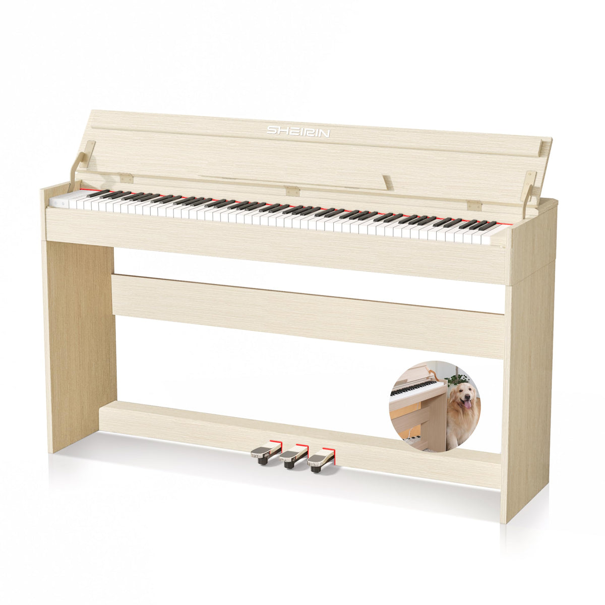 88 Key Weighted Digital Piano with Stand Cover Pedal G5682