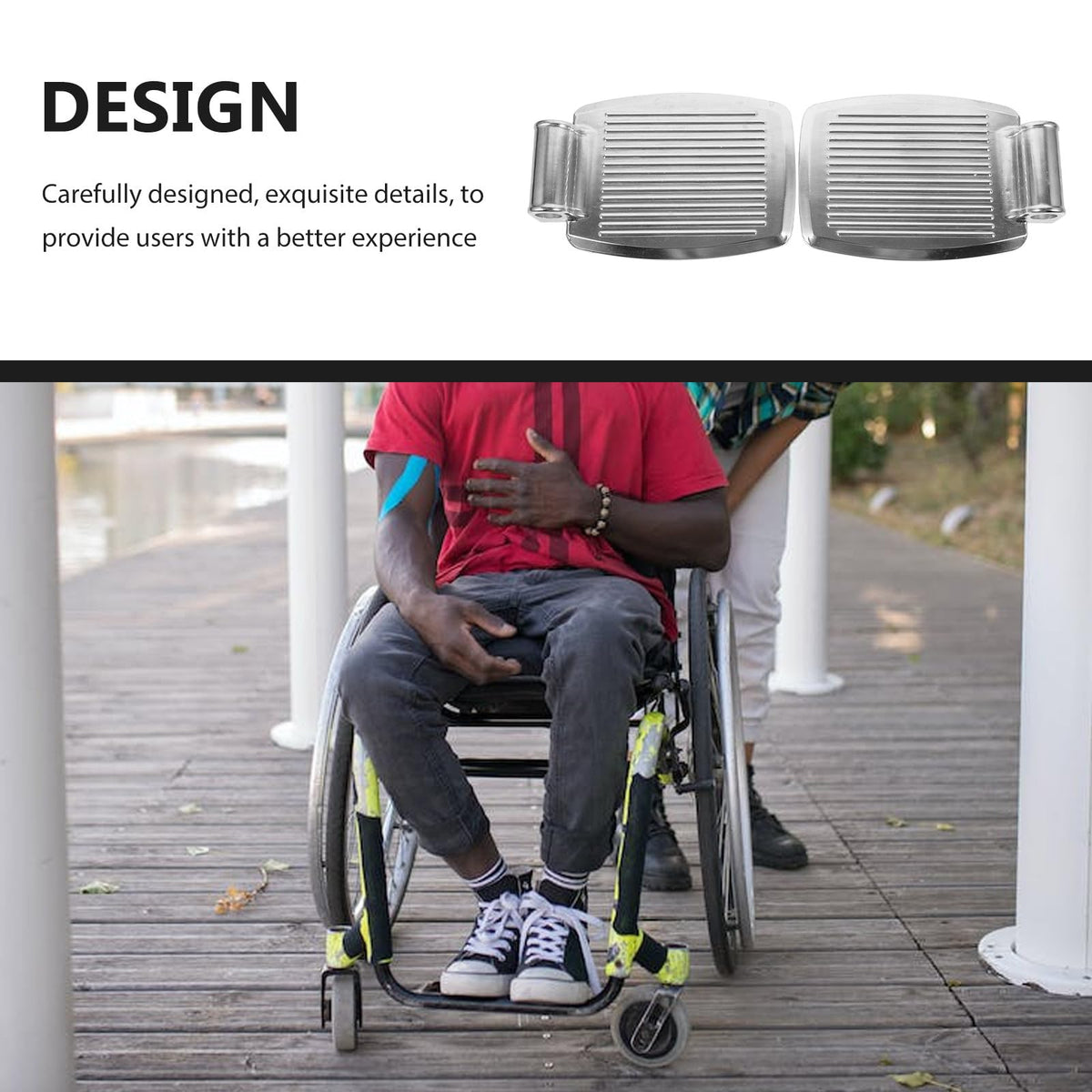Heavy-Duty Aluminum Alloy Wheelchair Footrest Pair S22880