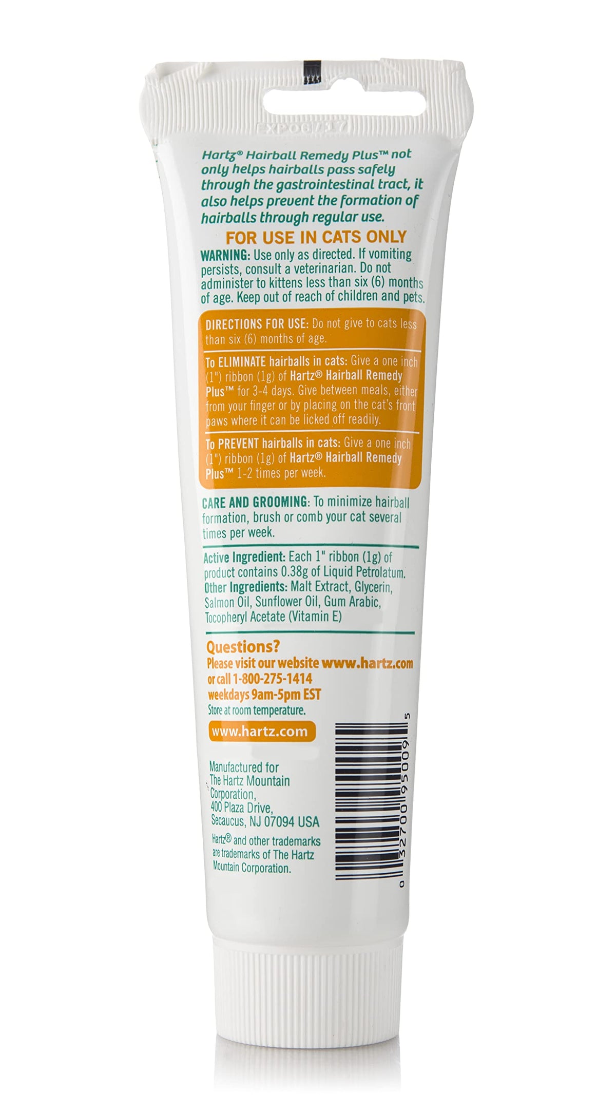 Salmon Flavored Hairball Remedy Paste for Cats and Kittens, 2.5 Ounce (Pack of 2) Z935515