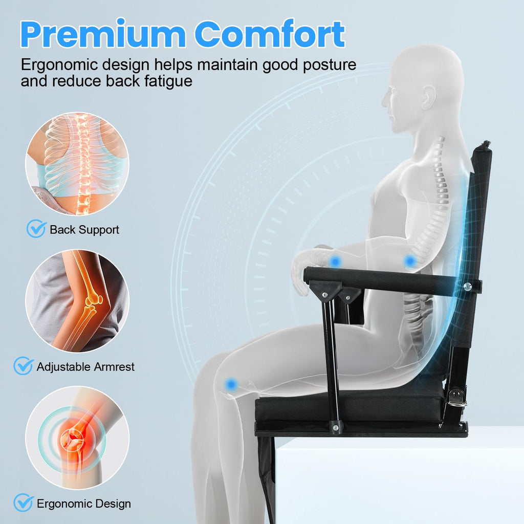2-Pcs Folding Stadium Seat with Back Support & Cushion H7194