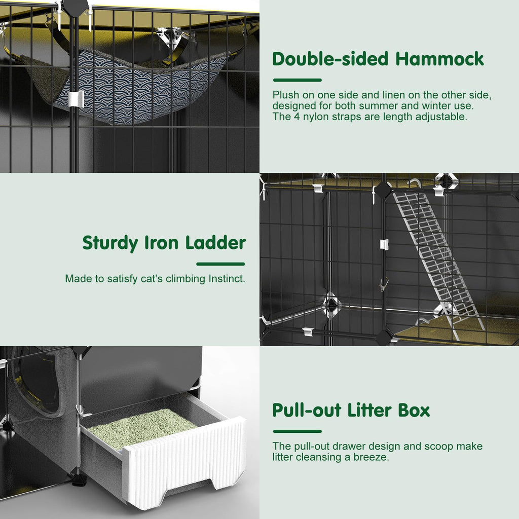 3-Tier Cat Cage with Litter Box I957