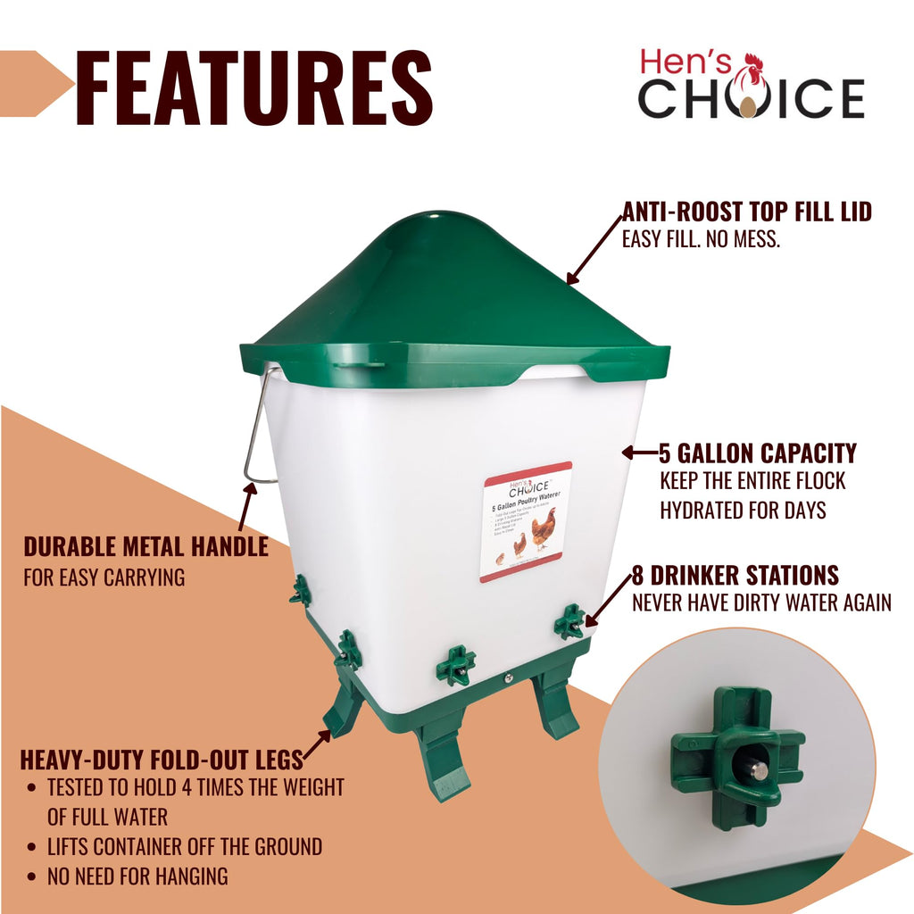 5 Gallon Chicken Waterer with 8 Nipples V681