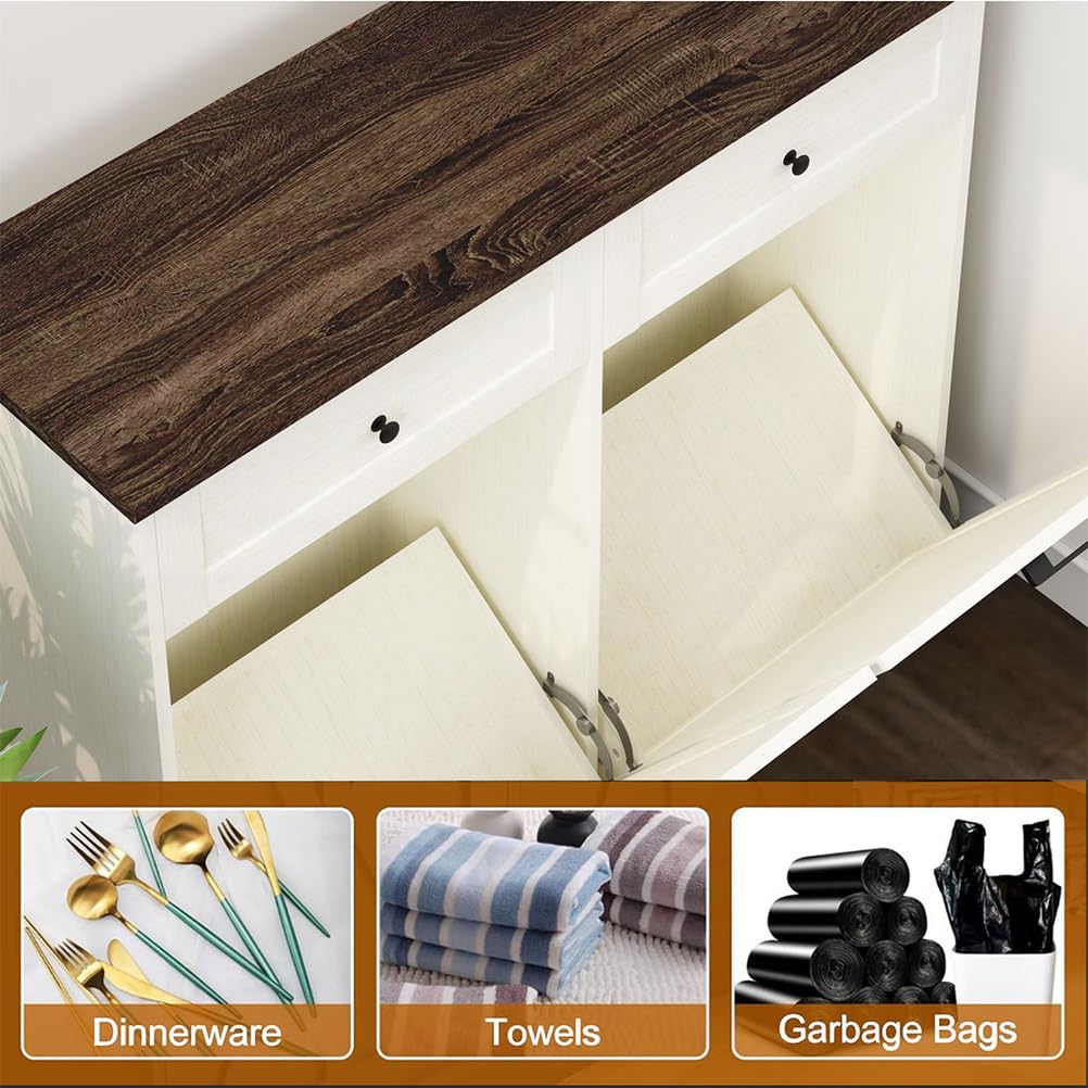 Double Tilt Out Trash Cabinet, Antique White G62920
