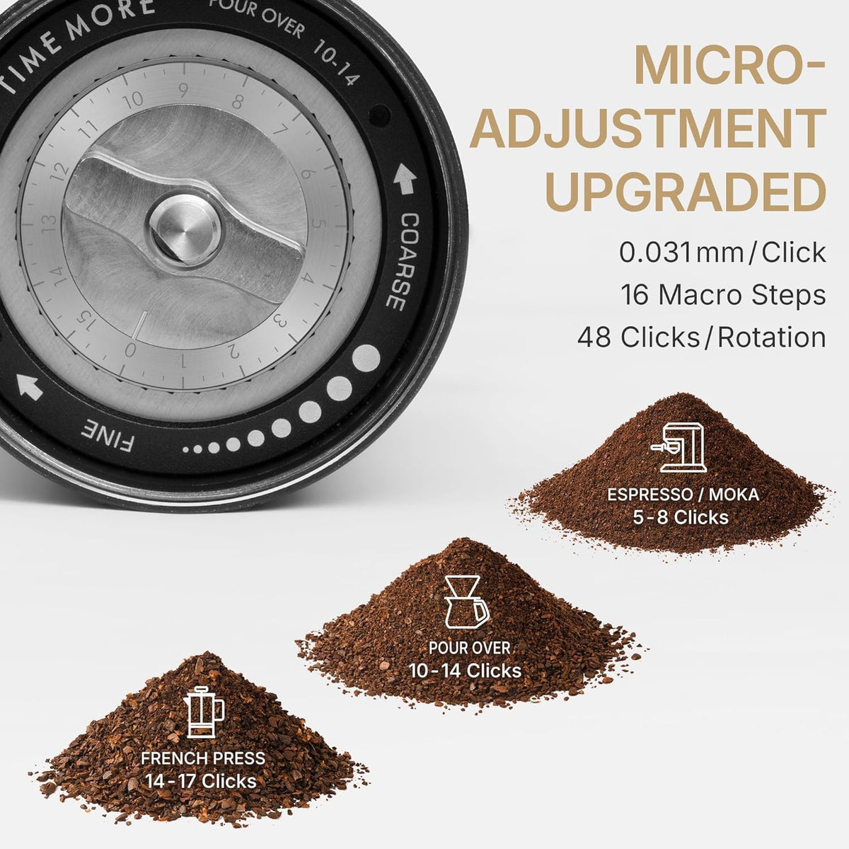 Manual Coffee Grinder with Conical Burr Portable Hand Coffee Grinder R677458