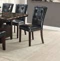 Set of 2 Black Faux Leather Tufted Dining Chairs B11710