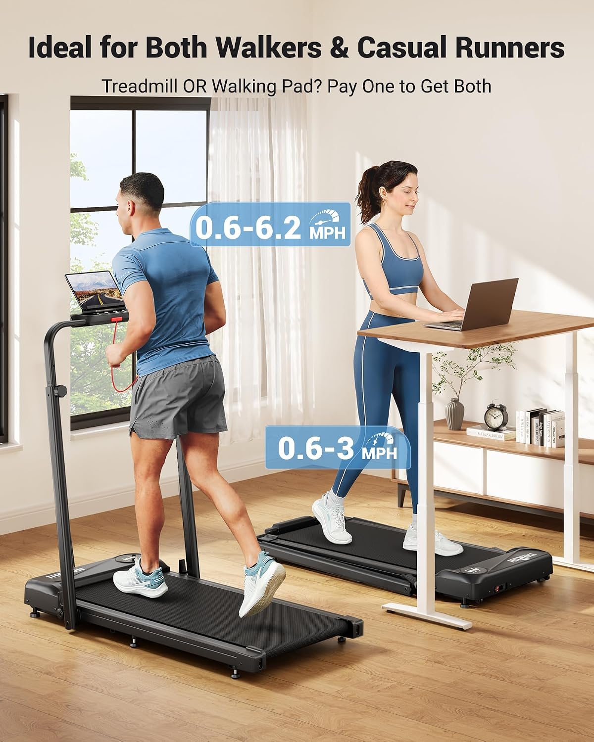 2 in 1 Under Desk Portable Treadmill U7622