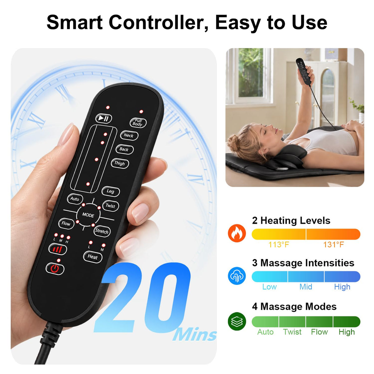 Foldable Full Body Massage Mat with Heat V506291