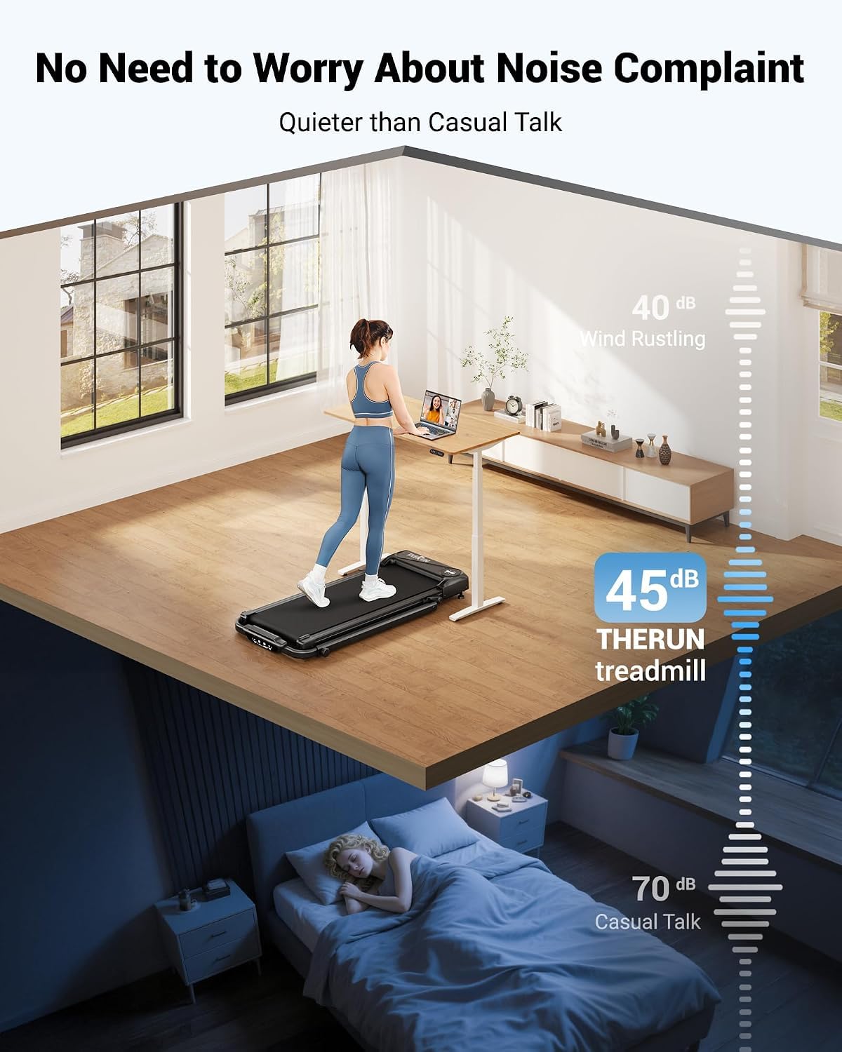 2 in 1 Under Desk Portable Treadmill U7622