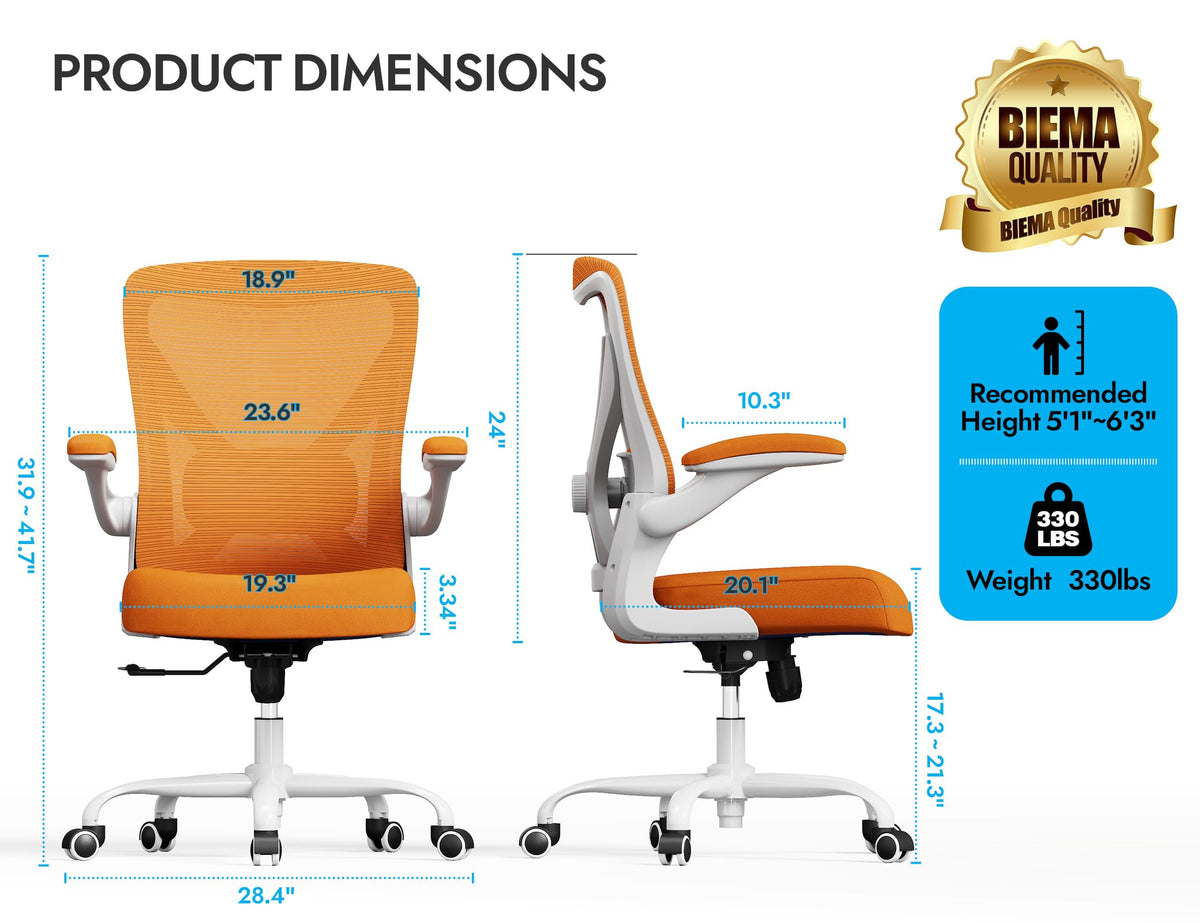Mesh Ergonomic Office Chair with Lumbar A348906