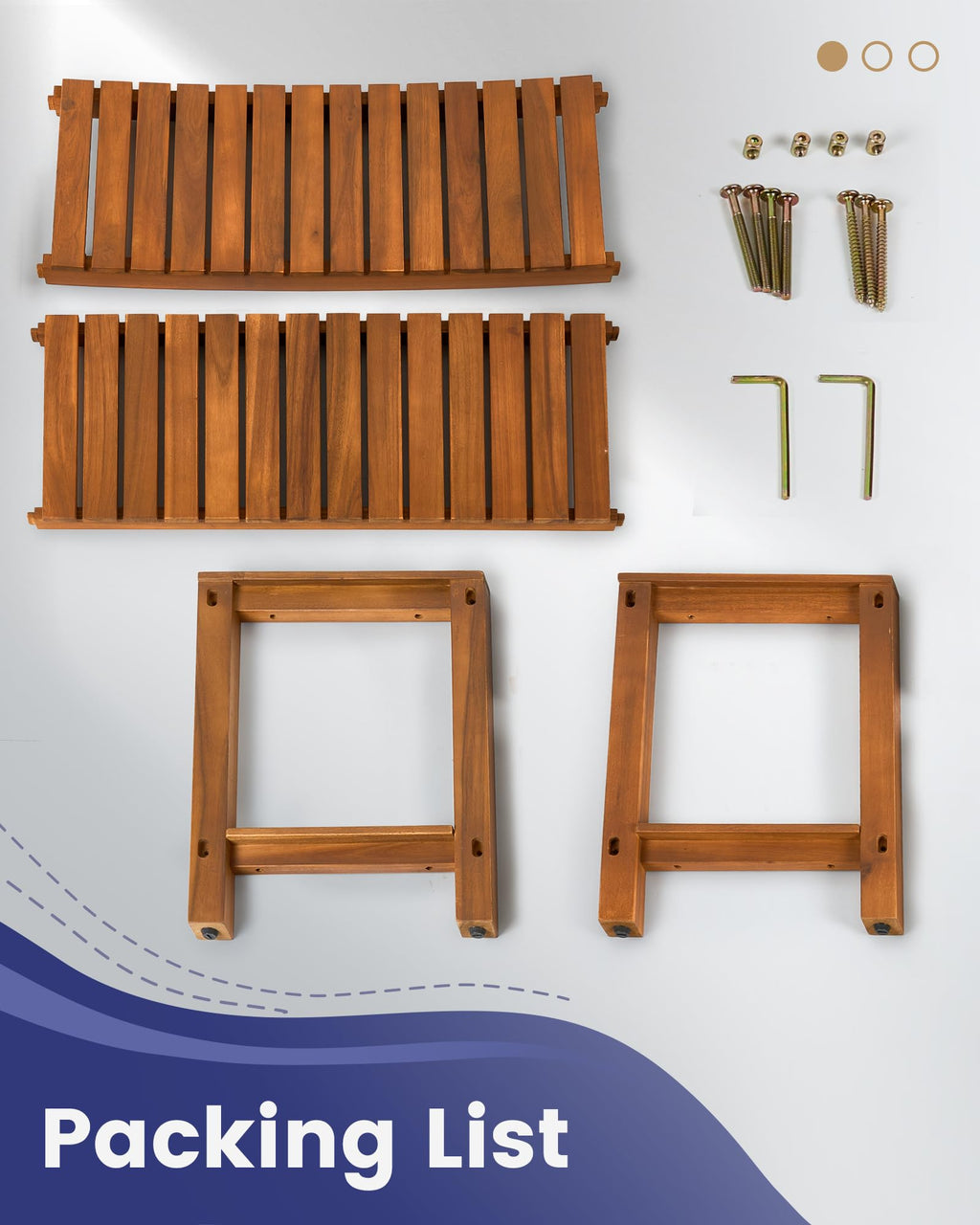 32" Solid Wood Teak Shower Bench G33590