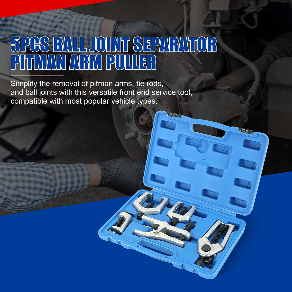 5pcs Ball Joint Separator Pitman Arm Puller Tie Rod End Tool Set I837819