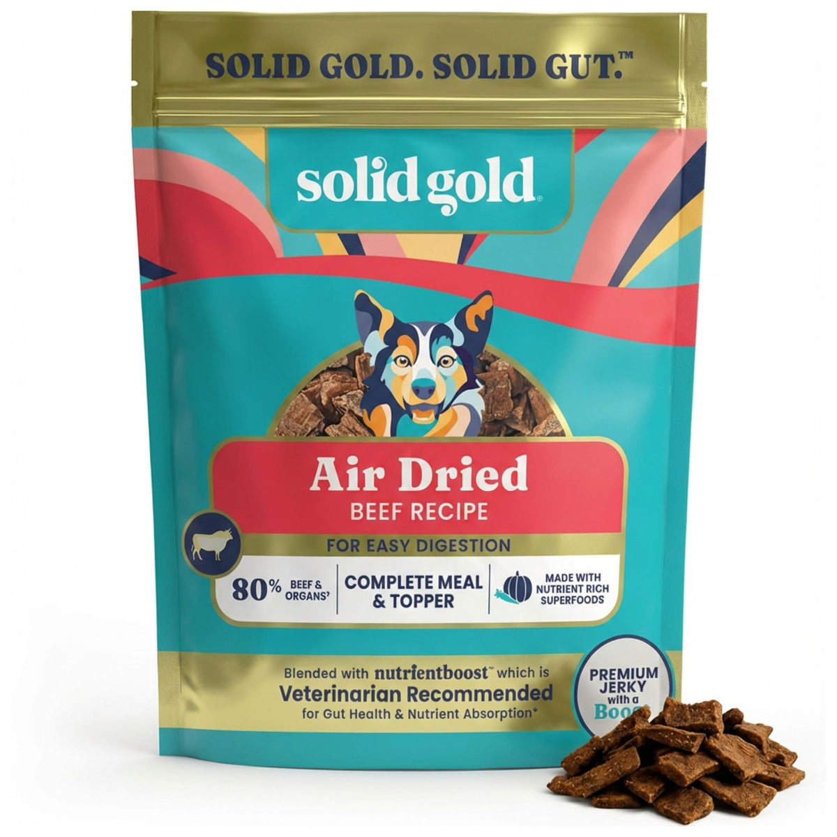 Air Dried Dog Food Topper & Treats Beef 1lb O943
