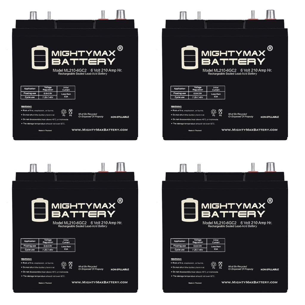 6V 210AH Dual Terminal SLA Replacement Battery 4 Pack K990