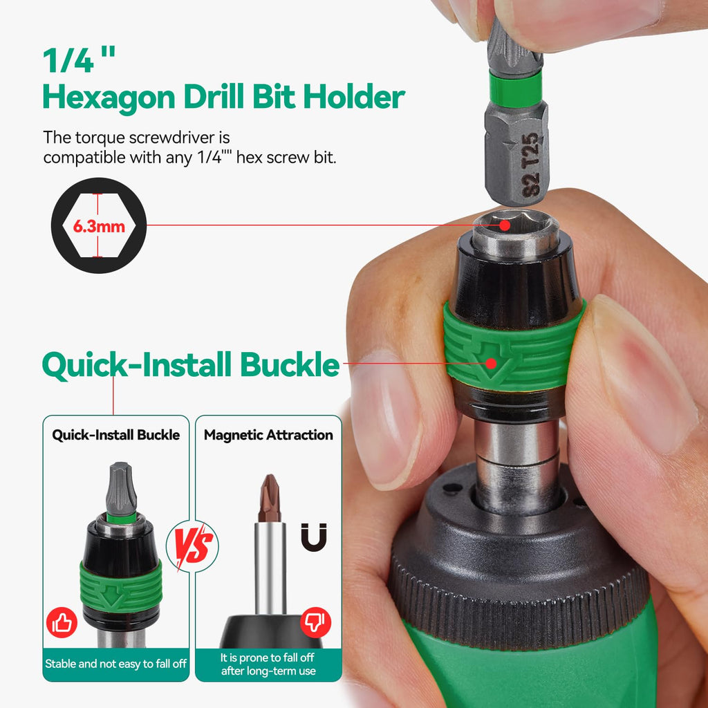 Adjustable Torque Screwdriver Set, 13-Piece 1/4" Hex Quick Release V787