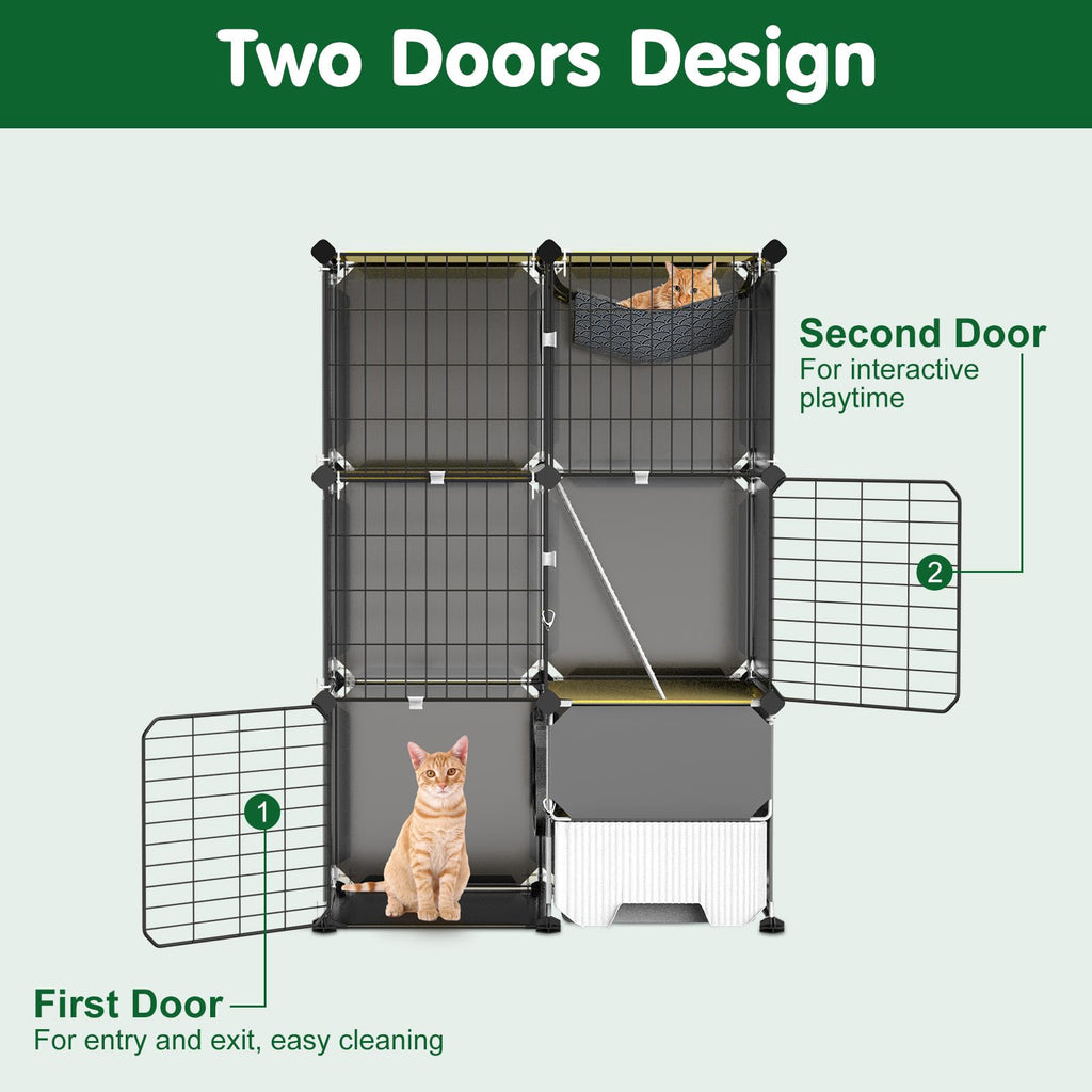 3-Tier Cat Cage with Litter Box I957