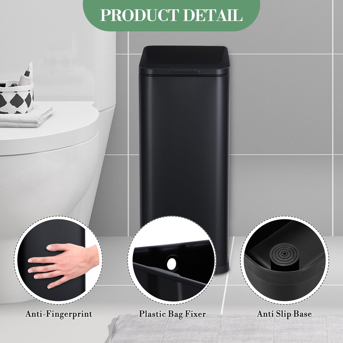 50L Stainless Steel Step Trash Can with Lid J9717