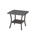 Brown Wicker Rattan 2-Tier Outdoor Coffee Table Z6675