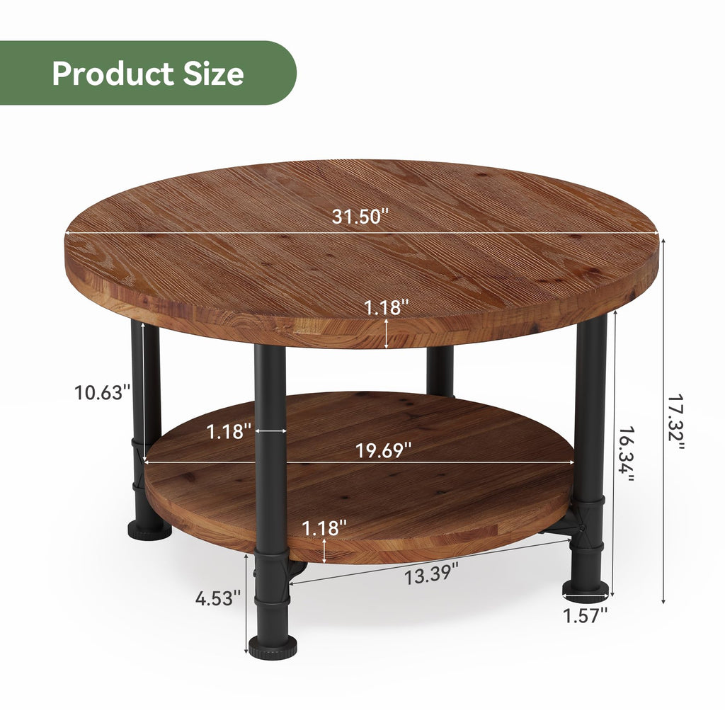 Solid Wood Round Coffee Table D285