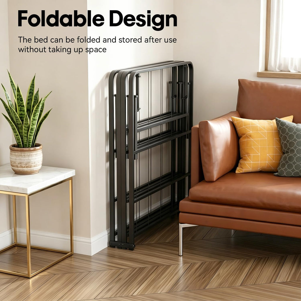 Twin Metal Bed Frame with 6 Legs M28361