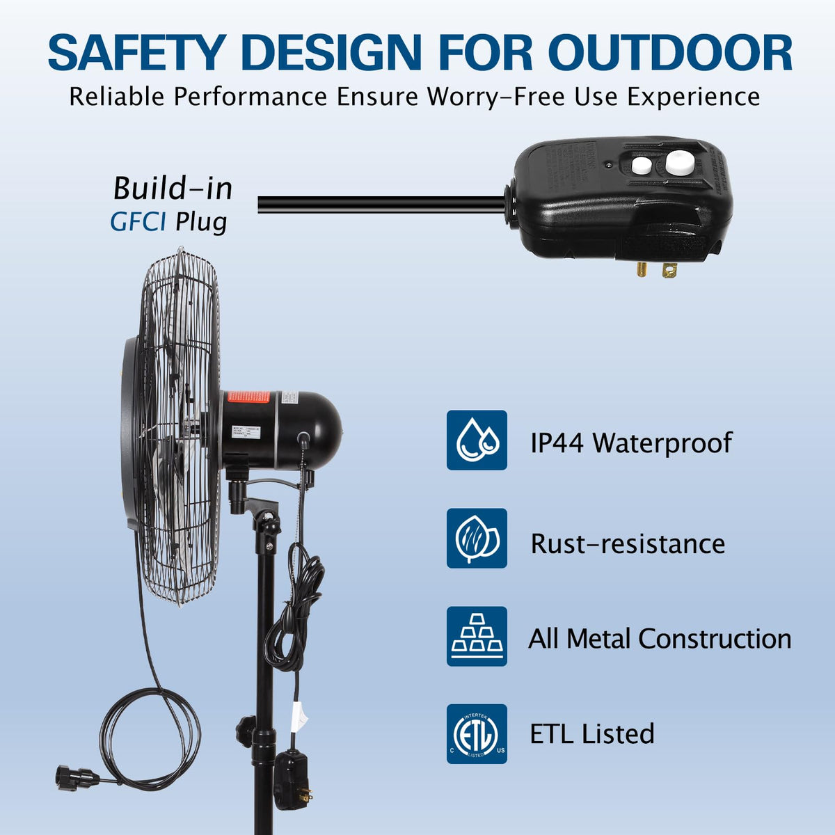 20" Outdoor Pedestal Misting Fan E232239