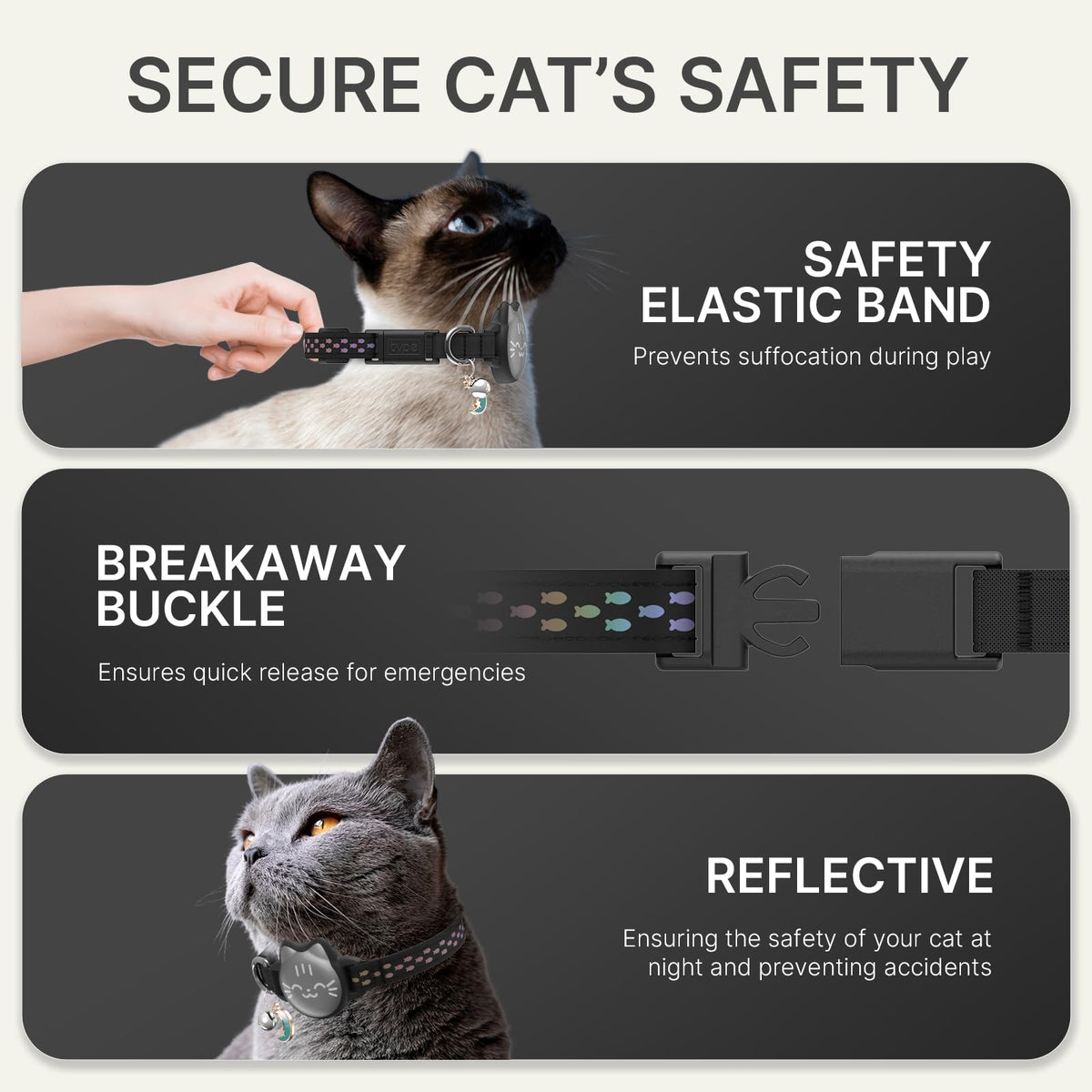 Reflective Breakaway Cat Collar with Bell L286769