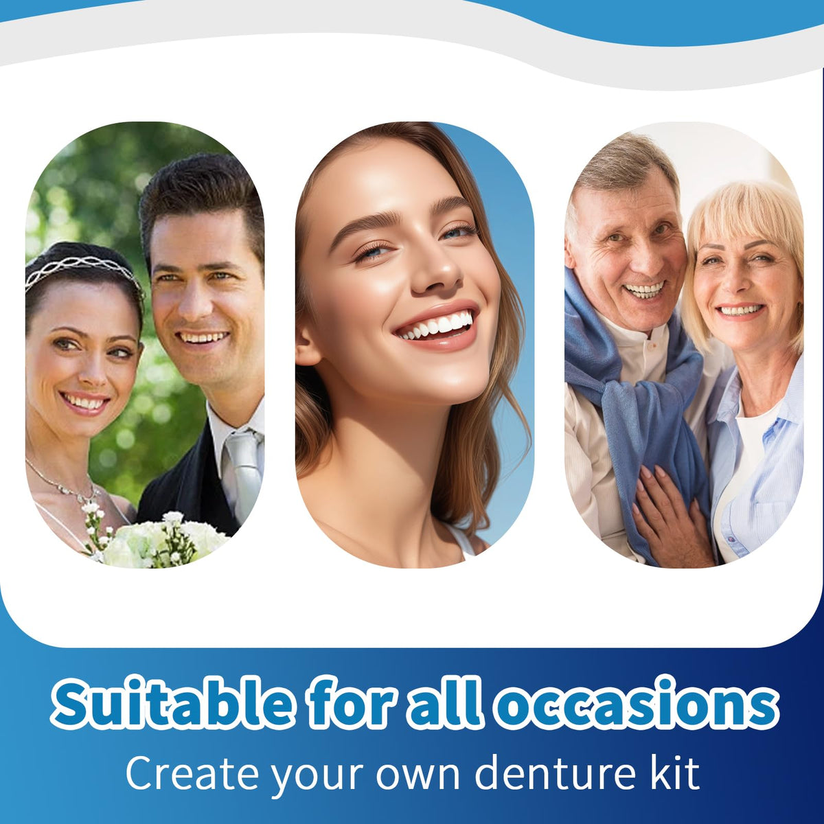 Silicone Denture Set Upper Lower Full Teeth W286953