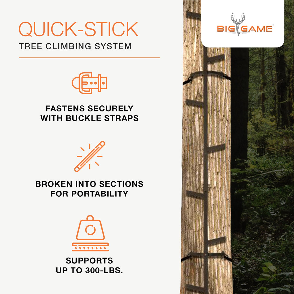 Steel Hang-On Treestand with Flip-Back Seat and Climbing Sticks U9124