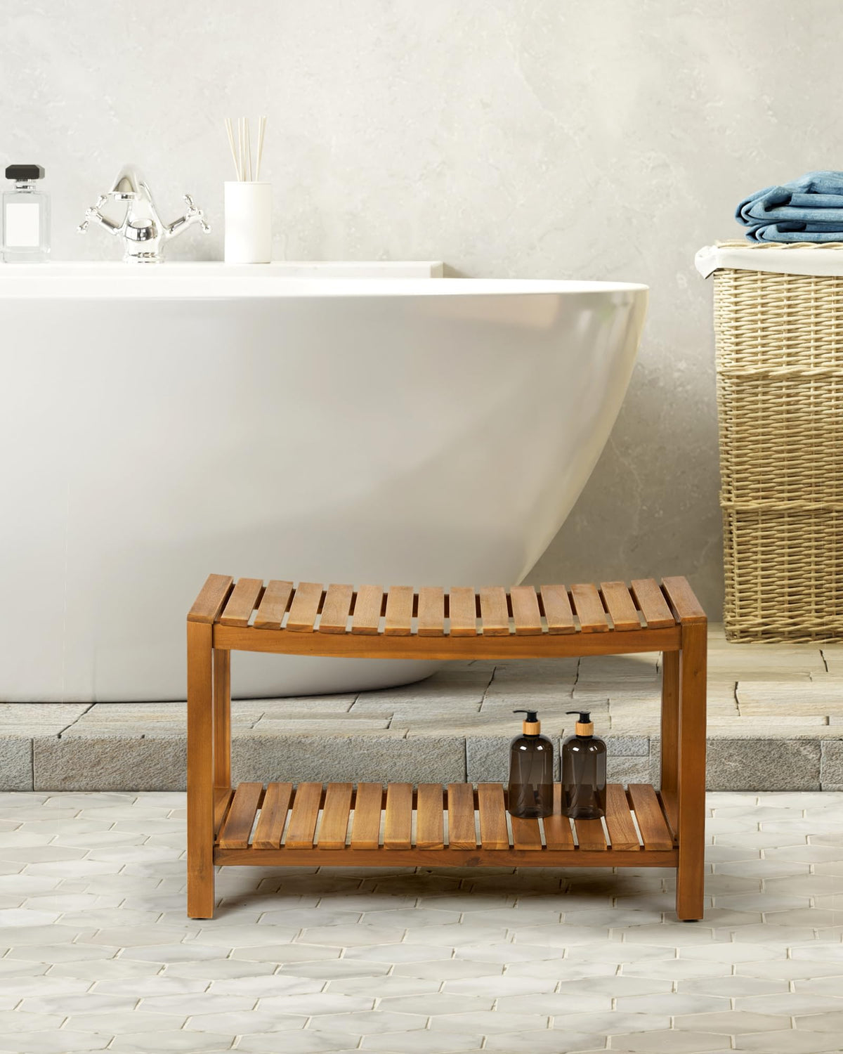 32" Solid Wood Teak Shower Bench G33590