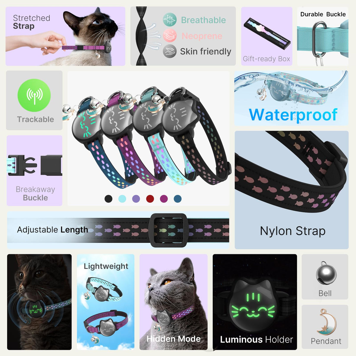 Reflective Breakaway Cat Collar with Bell L286769