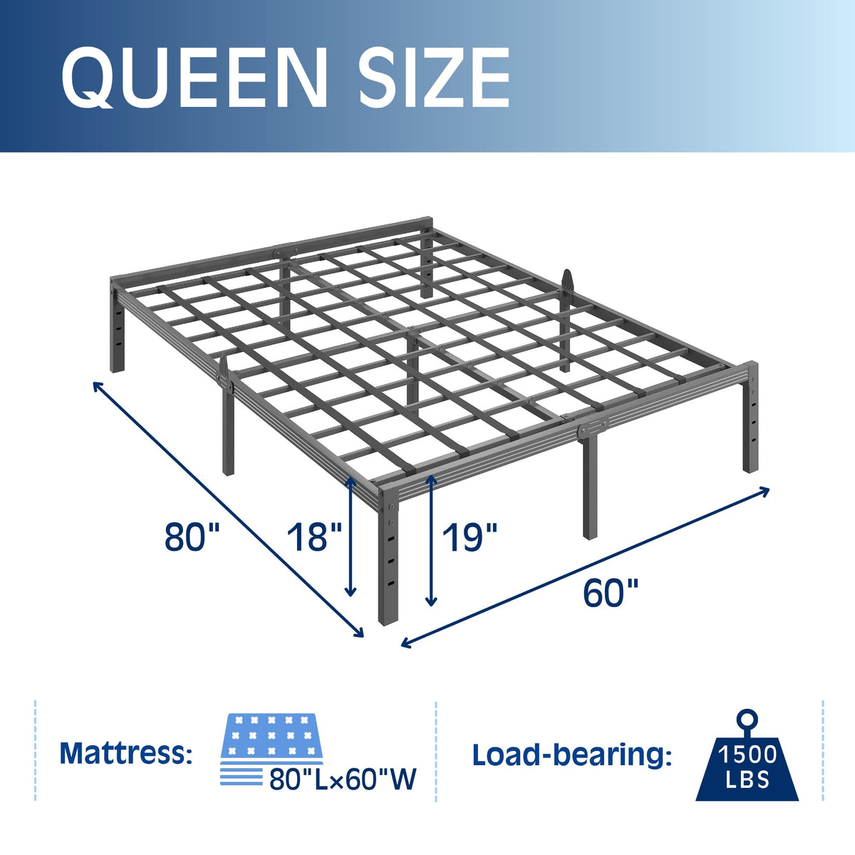 Queen Metal Platform Bed Frame F4868
